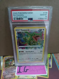 Pokemon 2020 Vivid Voltage Amazing Rare Rayquaza PSA 10 Gem Mint #138 - Image 3