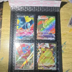 Pokemon TCG 4-Card Lot English Holo Full Art Pikachu VMAX Machamp VMAX V - Image 1