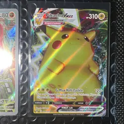 Pokemon TCG 4-Card Lot English Holo Full Art Pikachu VMAX Machamp VMAX V - Image 3