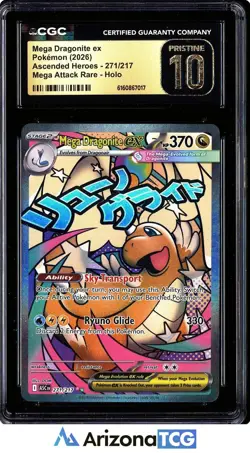 Pokemon 2026 Mega Dragonite ex 271 Holo MAR Ascended Heroes BLACK LABEL CGC 10 - Image 1