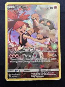 Pokemon TCG Torkoal 237/236 Cosmic Eclipse Secret Rare Holo LP-/MP+ B - Image 1