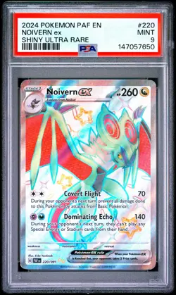 PSA 9 NOIVERN EX 220/091 SHINY ULTRA RARE PAF EN-PALDEAN FATES POKEMON - Image 1