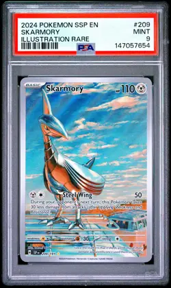 PSA 9 SKARMORY 209/191 ILLUSTRATION RARE SSP EN SURGING SPARKS POKEMON - Image 1