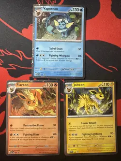 Pokemon Black Star Promo - Flareon Vaporeon Jolteon SVP 167 168 169 Cosmos Holo - Image 1