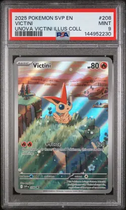 PSA 9 2025 POKEMON SVP EN-SV PROMO 208 VICTINI UNOVA VICTINI ILLUSTRATION BOX - Image 1