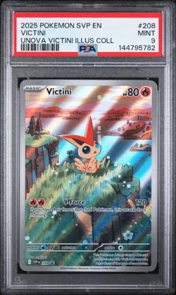 PSA 9 2025 POKEMON SVP EN-SV PROMO 208 VICTINI UNOVA VICTINI ILLUSTRATION BOX - Image 1