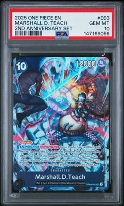 ONE PIECE ENGLISH VERSION 2ND ANNIVERSARY SET #093 MARSHALL D. TEACH PSA 10 - Image 1