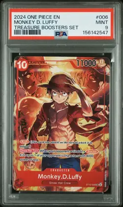MONKEY D LUFFY PSA 9 Treasure Boosters Set #006 Promo 2024 One Piece - Image 1