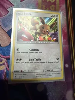 Eevee - 48/68 - Pokemon Hidden Fates Sun & Moon Holo Rare Card LP - Image 1