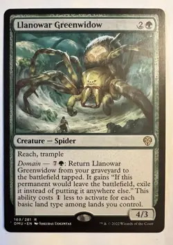 MTG Magic the Gathering Llanowar Greenwidow 169/281 Dominaria United NM - Image 1