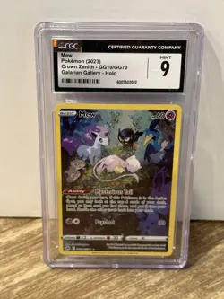 Pokemon TCG Mew GG10/GG70 Crown Zenith CGC 9 Ultra Rare Holo 60 HP - Image 1