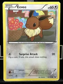 Eevee 83/108 Pokemon B&W Dark Explorers Trading Card TCG Common 2012 Regular MP - Image 3