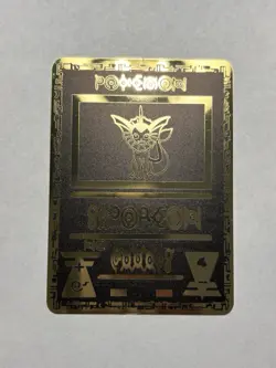 Pokemon Black & Gold Metal High Quality Fan Art Ancient Vaporeon Collectable - Image 1