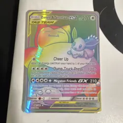 Eevee & Snorlax GX TAG TEAM Secret Rare Holo SM-Team Up 191/181 - Image 1
