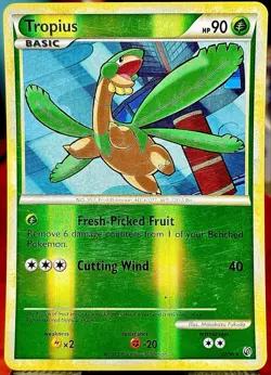 REVERSE HOLO Pokemon Heart Gold Soul Silver Tropius 22/90 HGSS Undaunted LP 🔥 - Image 1