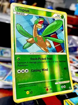 REVERSE HOLO Pokemon Heart Gold Soul Silver Tropius 22/90 HGSS Undaunted LP 🔥 - Image 2