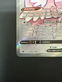 Pokemon TCG Blissey V 183/198 Chilling Reign Alternate Art Full Art Near Mint - Image 4