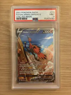 Pokemon Chilling Reign Galarian Zapdos V #174/198 PSA 9 - Image 1