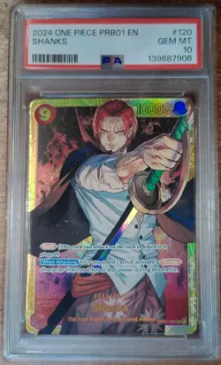 2024 One Piece PRB01 Shanks SEC PSA 10 GEM MINT - Image 1