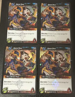 2011 World of Warcraft TCG GARET VICE Worldbreaker (4) Foil Promo Cards #138/270 - Image 1