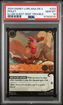2024 DISNEY LORCANA EN 3-INTO THE INKLANDS PIGLET - POOH PIRATE CAPTAIN PSA 10 - Image 1