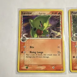 Pokemon TCG Larvitar & Pupitar EX Delta Species English 2 Card Lot - LP - - Image 2