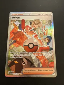 Arven Trainer Pokemon TCG Card Paldean Fates Sir 235/091 Near Mint - Image 1