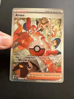 Arven Trainer Pokemon TCG Card Paldean Fates Sir 235/091 Near Mint - Image 2