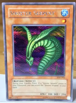 Sinister Serpent Game Promo SDD-002 Secret Rare Vintage Yu-Gi-Oh TCG Card - Image 1