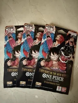 One Piece OP-09 Emperors In The New World 12-Card Sleeved Booster Pack Lot of 3! - Image 1