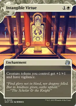 X 1 Intangible Virtue NM-M Borderless WOT 006 MTG Magic The Gathering - Image 1