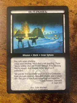 Battletech CCG TCG Card Game Rare Counterstrike Blitzkrieg - Image 1