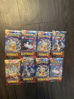 Pokemon TCG Scarlet & Violet Surging Sparks Booster Pack Lot Of 8 - Image 1