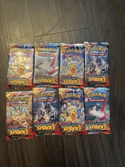 Pokemon TCG Scarlet & Violet Surging Sparks Booster Pack Lot Of 8 - Image 2