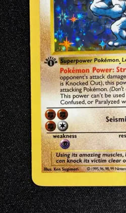 1999 Pokemon Base Set Shadowless 1st Edition Machamp #8/102 Holo RARE - Image 3