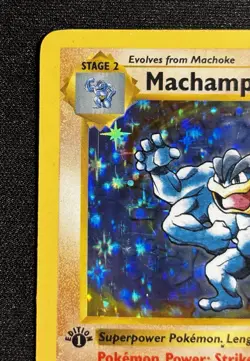 1999 Pokemon Base Set Shadowless 1st Edition Machamp #8/102 Holo RARE - Image 4