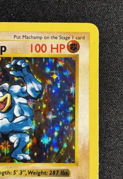 1999 Pokemon Base Set Shadowless 1st Edition Machamp #8/102 Holo RARE - Image 5