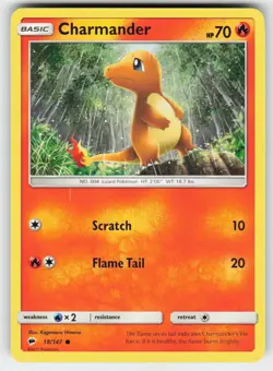 Charmander 18/147 Common Burning Shadows Pokemon Near Mint - Image 1