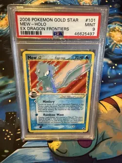 Pokemon Mew Gold Star Holo EX Dragon Frontiers 101/101 PSA 9 101 - Image 1