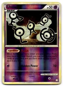 Unown 55/123 Uncommon HeartGold & SoulSilver Pokemon Reverse Holo MP - Image 1