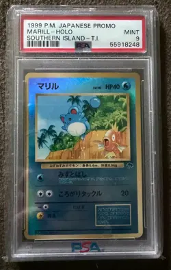 1999 Pokemon Marill Holo Southern Islands Japanese Promo PSA 9 - Image 1
