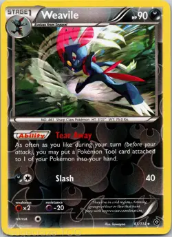 Weavile 61/114 Rare Steam Siege Pokemon Reverse Holo NM - Image 1