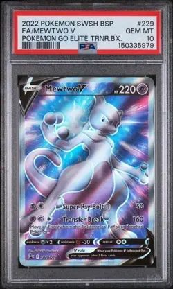 2022 Pokemon Mewtwo V #SWSH229 PSA 10 GEM MT Black Star Promo - Image 1