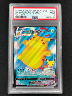 Pokemon 2021 Surfing Pikachu VMax 009/025 PSA 9 Mint - Image 1