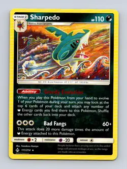Sharpedo 111/214 Rare Unbroken Bonds Pokemon Near Mint - Image 1