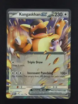 2023 Pokemon KANGASKHAN EX #115/165 Scarlet & Violet 151 Double Rare ENG - Image 1