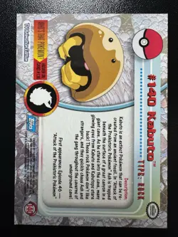 1999 Pokemon Topps TV Animation Edition Series 3 Kabuto #140 Non Holo Blue Label - Image 2