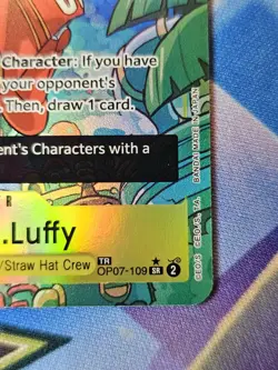 One Piece TCG OP07-109 MONKEY D LUFFY- Treasure Rare (TR) - Two Legends Foil - Image 2