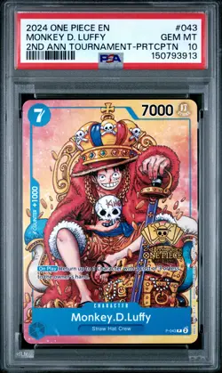 2024 ONE PIECE PROMOS #043 MONKEY D. LUFFY PSA 10 - Image 1