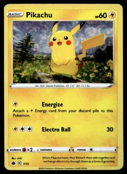 Pikachu 7/15 Pokemon Card McDonalds 2022 Holo 60 HP Lightly Played M13 - Image 1